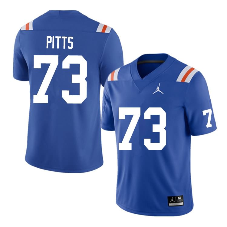 NCAA Florida Gators Mark Pitts Men's #73 Nike Blue Throwback Stitched Authentic College Football Jersey HSJ6364LJ